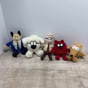 Vintage Dilbert Plush Lot of 5 Scott Adams Office Characters 1990s GUND